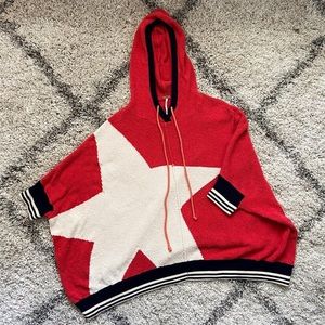 Free People Star Poncho/Sweater with Hood!